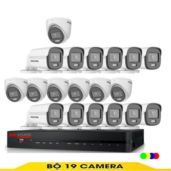 Bộ Camera 19 Mắt Có Màu Ban Đêm Hikvision 2.0MP