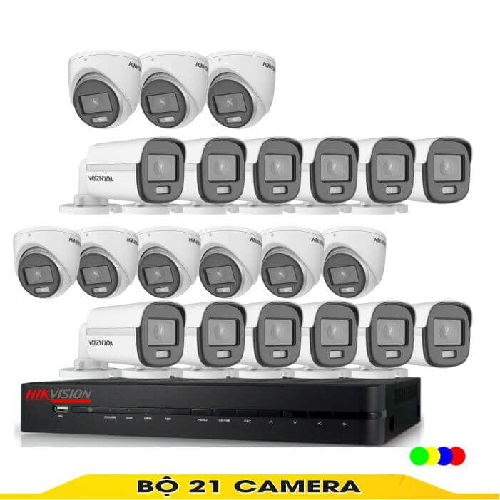 Bộ camera 21 Mắt Có Màu Ban Đêm Hikvision 2.0MP