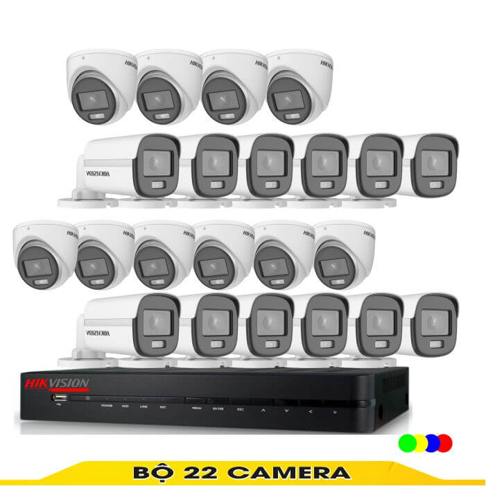 Bộ camera 22 Mắt Có Màu Ban Đêm Hikvision 2.0MP
