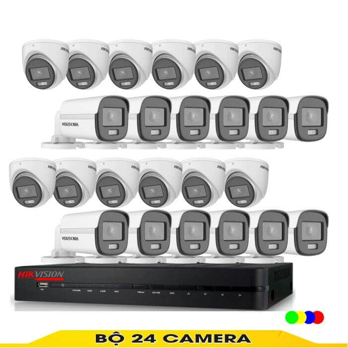 Bộ Camera 24 Mắt Có Màu Ban Đêm Hikvision 2.0MP